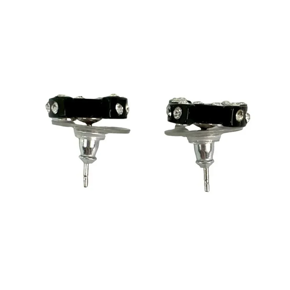 CHANEL Black Logo Earrings - Picture 3 of 5